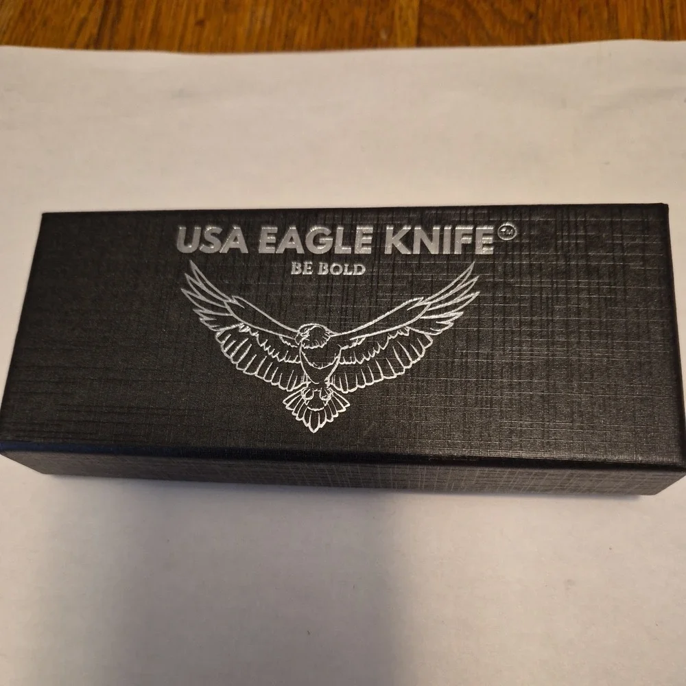 PatriotAddict USA Eagle Knife Tactical Folding Drop Point Red White Blue